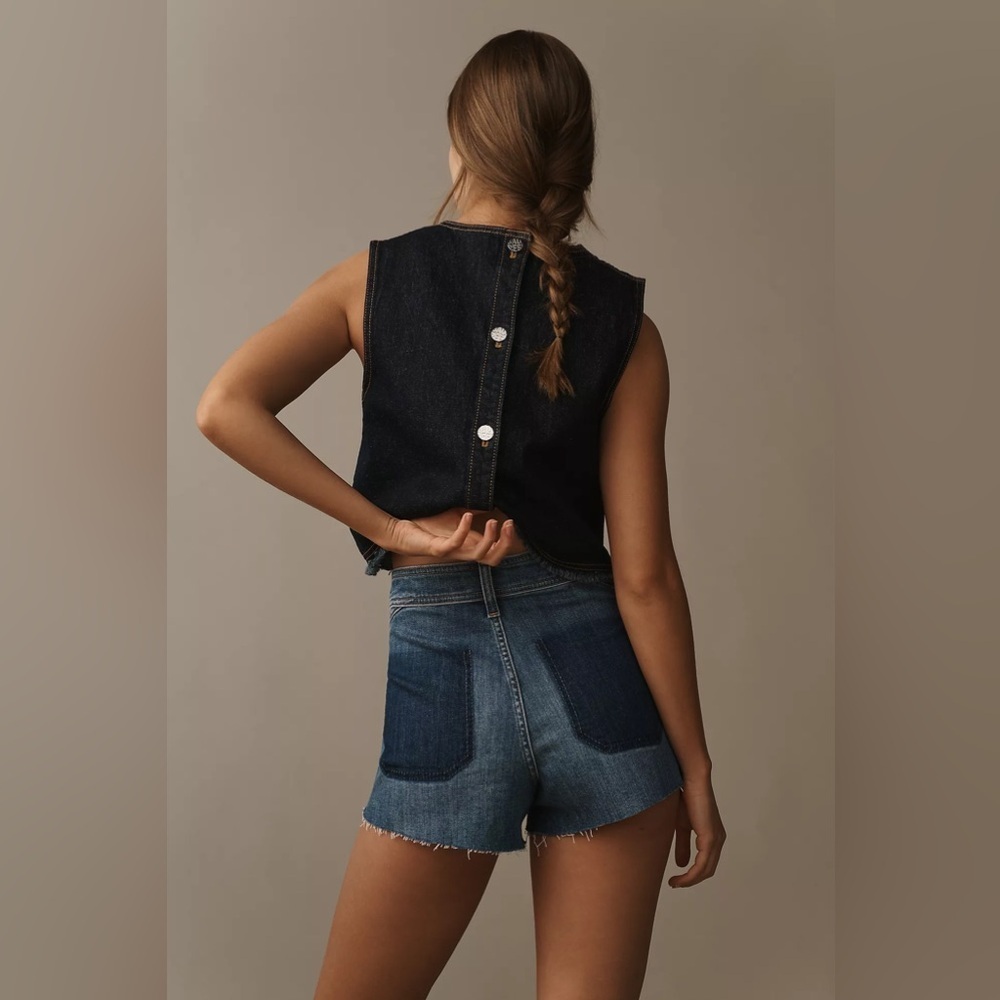 NWT! Anthropologie Pilcro Mid-Rise Micro Denim Shorts 32 🖼️